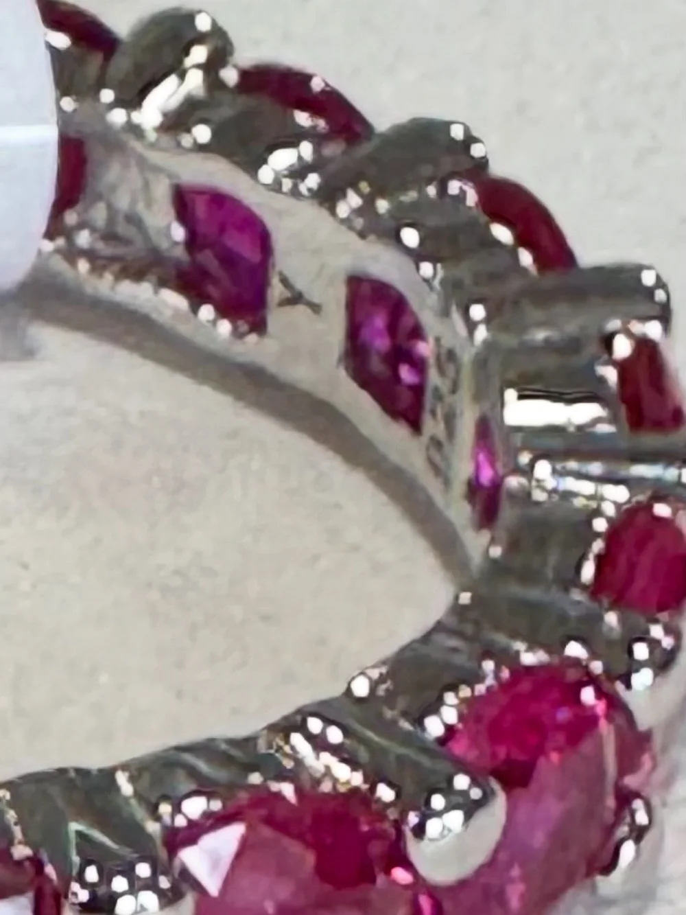 925 Pink Sapphire Eternity Band